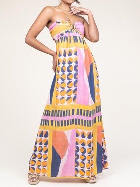 ba&sh Molly Strapless Maxi Printed Dress Size 1 Women’s US Small S